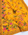 Woebegone Yellow Pashmina Silk Saree With Alluring Blouse Piece
