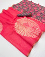 Nemesis Pink Printed Cotton Silk Saree With Supernal Blouse Piece