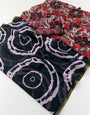 Fugacious Black Printed Cotton Silk Saree With Lustrous Blouse Piece