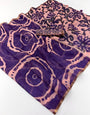 Hypnotic Purple Printed Cotton Silk Saree With Designer Blouse Piece