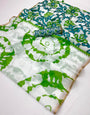 Incredible Off White Printed Cotton Silk Saree With Pleasurable Blouse Piece