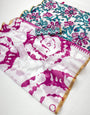 Sempiternal Off White Printed Cotton Silk Saree With Chatoyant Blouse Piece