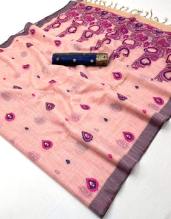 Admirable Pink Pure Munga Cotton Silk Saree With Petrichor Blouse Piece