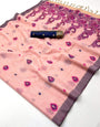 Admirable Pink Pure Munga Cotton Silk Saree With Petrichor Blouse Piece