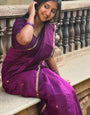 Serendipity Purple Cotton Silk Saree With Confounding Blouse Piece