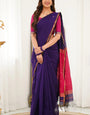 Stunner Purple Cotton Silk Saree With Chatoyant Blouse Piece