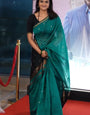 Smashing Sea Green Cotton Silk Saree With Eloquence Blouse Piece