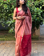 Unequalled Pink Cotton Silk Saree With Ornate Blouse Piece