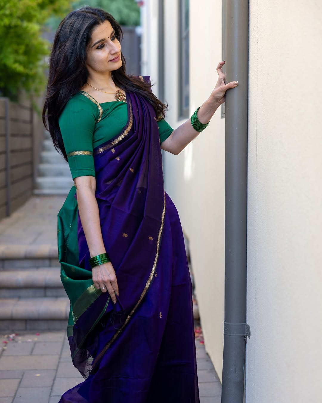 Supernal Purple Cotton Silk Saree With Quixotic Blouse Piece