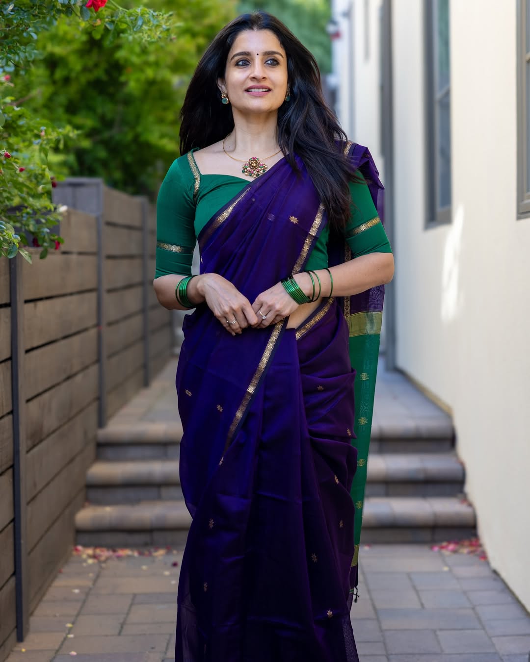 Supernal Purple Cotton Silk Saree With Quixotic Blouse Piece