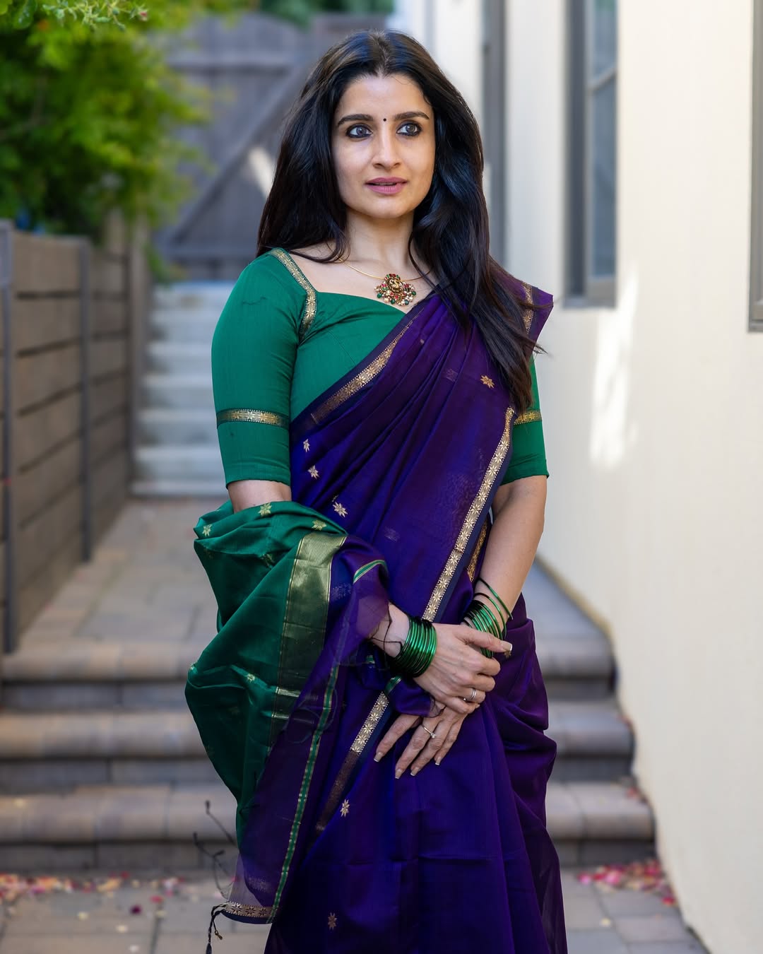 Supernal Purple Cotton Silk Saree With Quixotic Blouse Piece