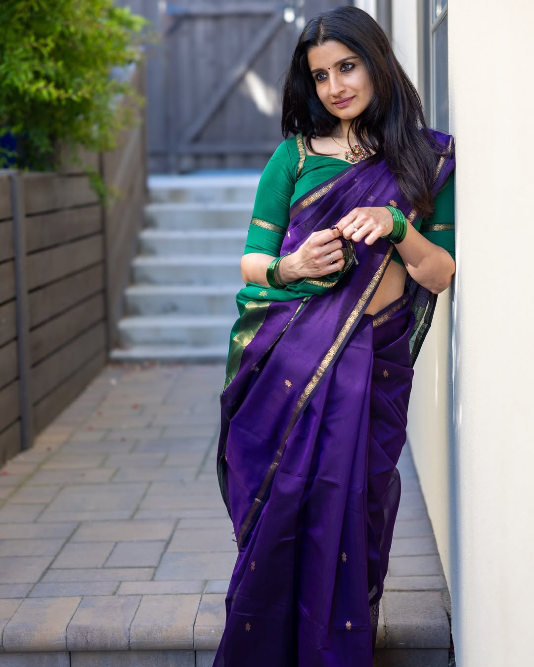 Supernal Purple Cotton Silk Saree With Quixotic Blouse Piece
