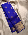 Incredible Royal Blue Soft Silk Saree With Pleasurable Blouse Piece