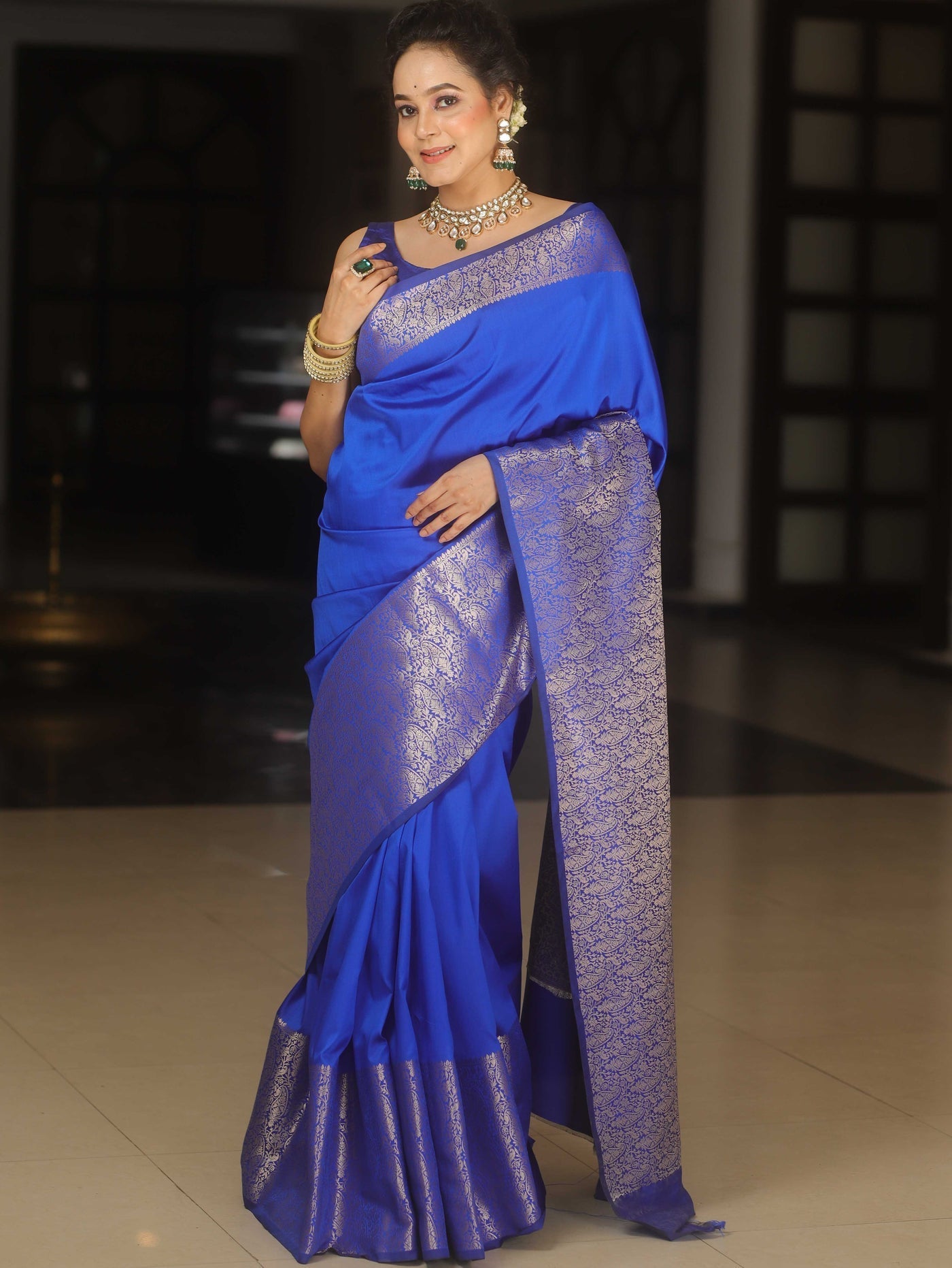 Incomparable Royal Blue Soft Silk Saree With Scintillating Blouse Piece