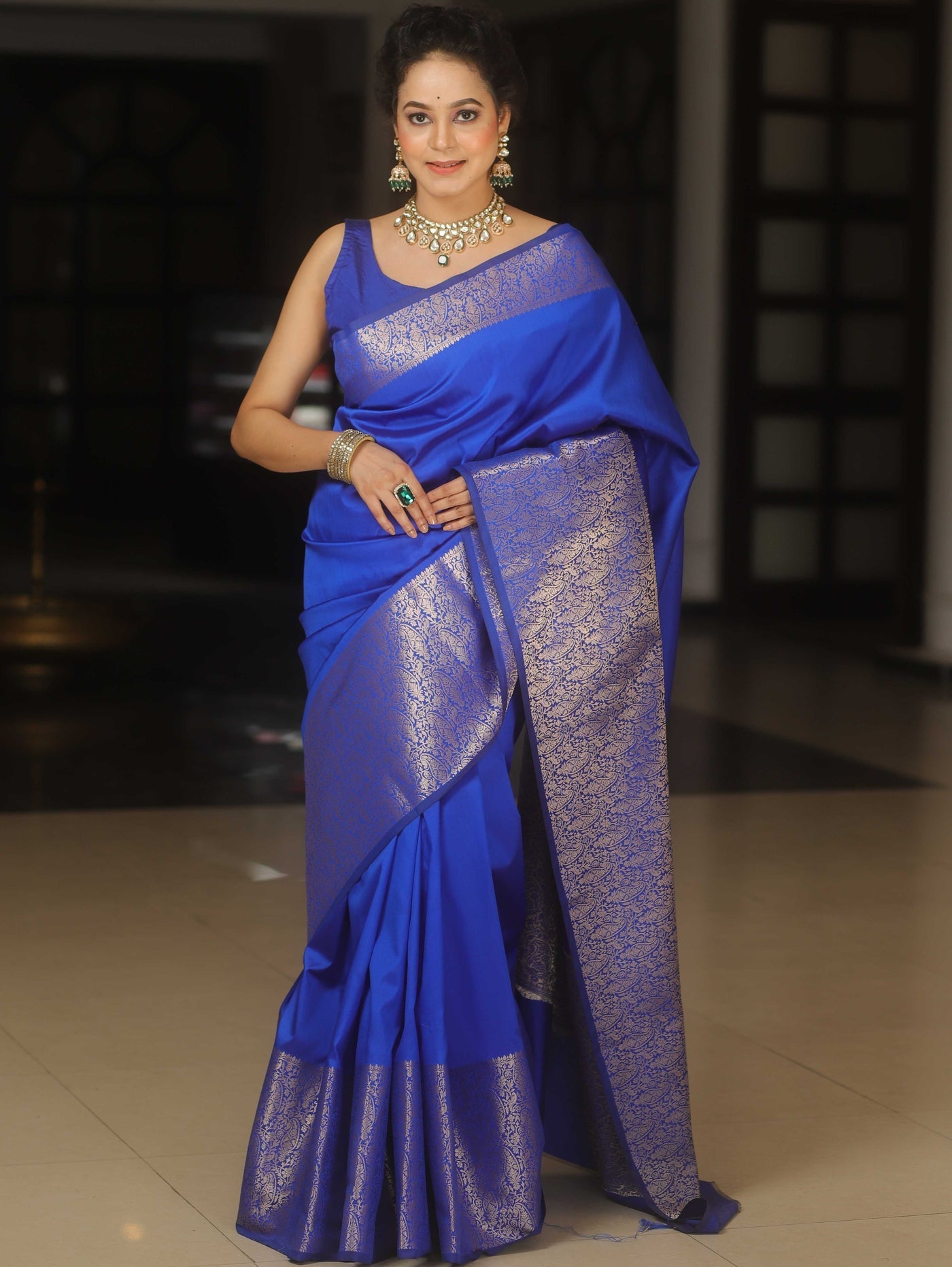 Incomparable Royal Blue Soft Silk Saree With Scintillating Blouse Piece