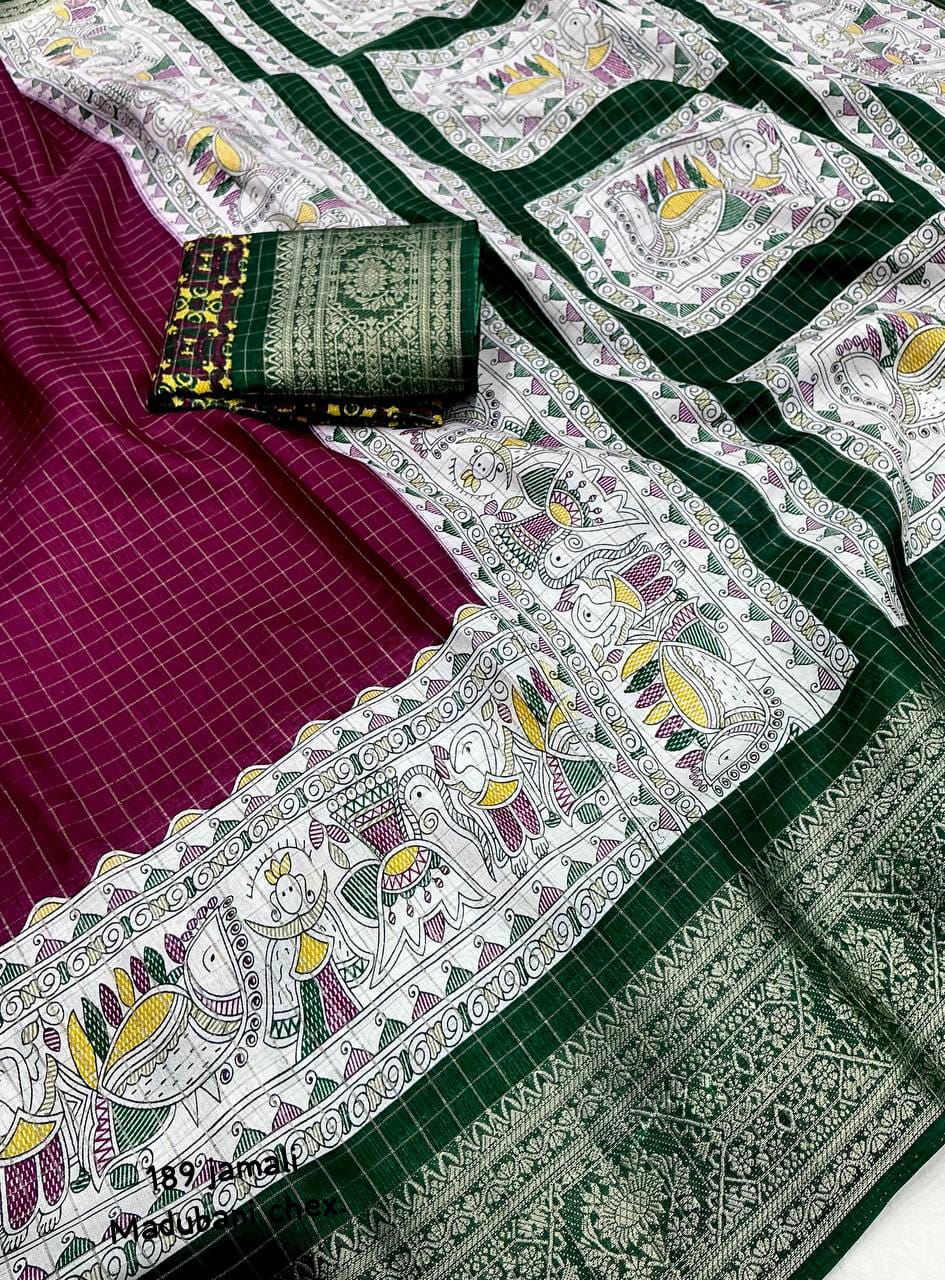 Quintessential Wine Digital Printed Dola Silk Saree With Nemesis Blouse Piece