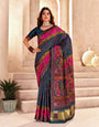 Skinny Rama Nylon Dola Pashmina Saree With Fragrant Blouse Piece