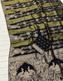 Outstanding Black Soft Banarasi Tissue Silk Saree With Glittering Blouse Piece