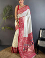 Deserving Beige Paithani Silk Saree With Dulcet Blouse Piece