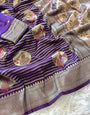 Confounding Purple Soft Banarasi Silk Saree With Inspiring Blouse Piece