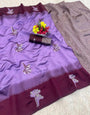 Super extravagant Lavender Soft Silk Saree With Smart Blouse Piece