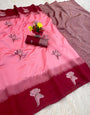 Redolent Pink Soft Silk Saree With Nemesis Blouse Piece