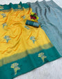 Splendiferous Yellow Soft Silk Saree With Charismatic Blouse Piece