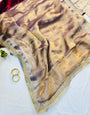 Scrumptious Lavender Tissue Silk Saree With Moiety Blouse Piece