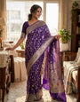 Ratatouille Purple Soft Silk Saree With Mesmerising Blouse Piece