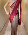 Ethereal Beige Soft Silk Saree With Piquant Blouse Piece