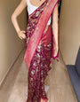 Allure Wine Soft Silk Saree With Zephyr Blouse Piece