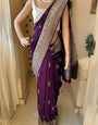 Nebula Purple Soft Silk Saree With Nectarous Blouse Piece