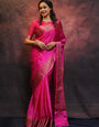 Felicitous Dark Pink Soft Silk Saree With Enchanting Blouse Piece