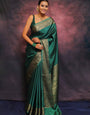 Desultory Rama Soft Silk Saree With Comely Blouse Piece