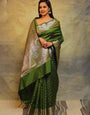 Excellent Mehndi Soft Silk Saree With Inspiring Blouse Piece