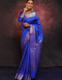 Alluring Royal Blue Soft Silk Saree With Classy Blouse Piece