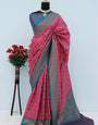 Extraordinary Dark Pink Soft Banarasi Silk Saree With Attractive Blouse Piece