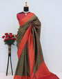 Lovely Green Soft Banarasi Silk Saree With Gorgeous Blouse Piece