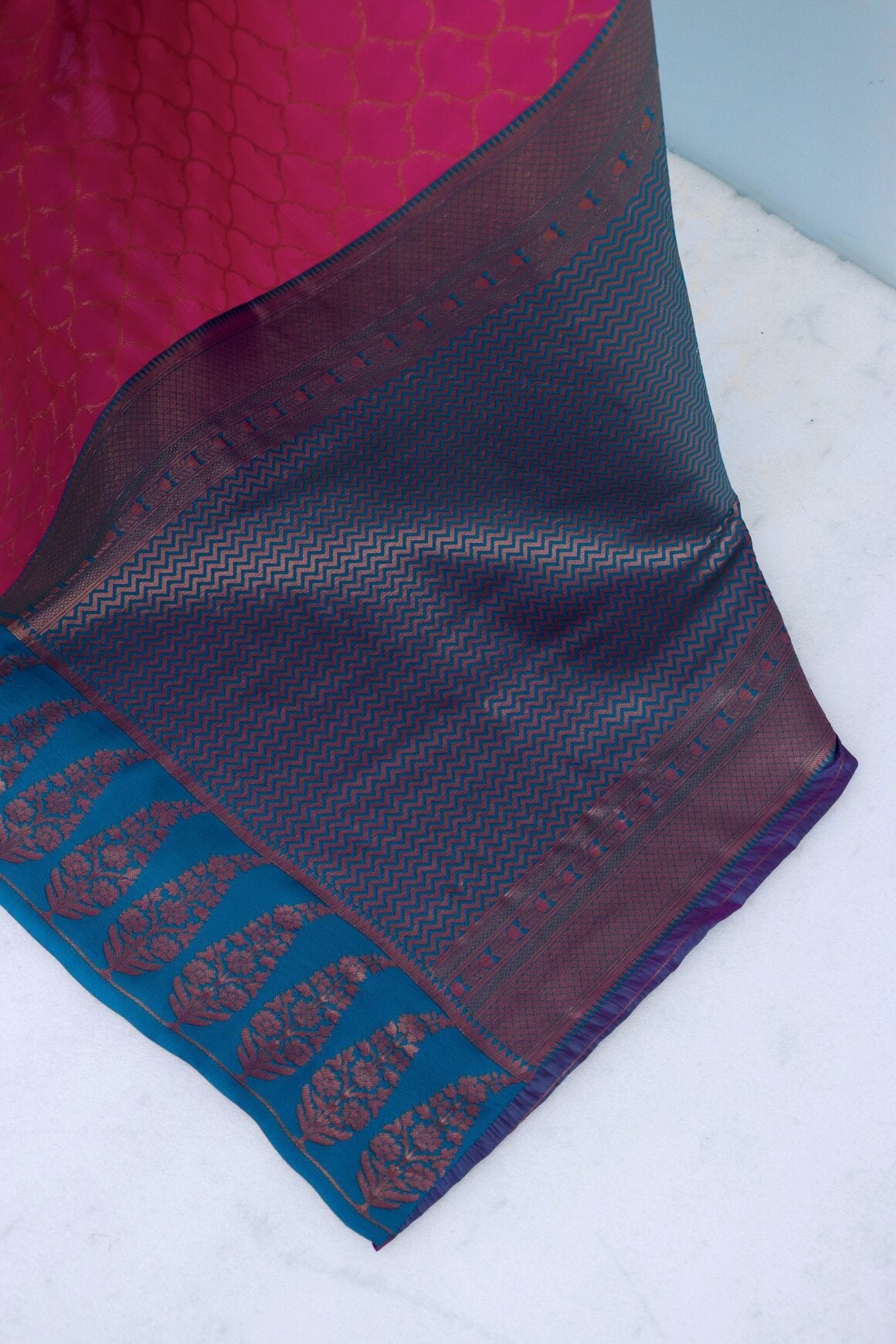 Fairytale Dark Pink Soft Banarasi Silk Saree With Admirable Blouse Piece