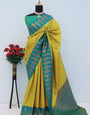 Enticing Mustard Soft Banarasi Silk Saree With Bucolic Blouse Piece