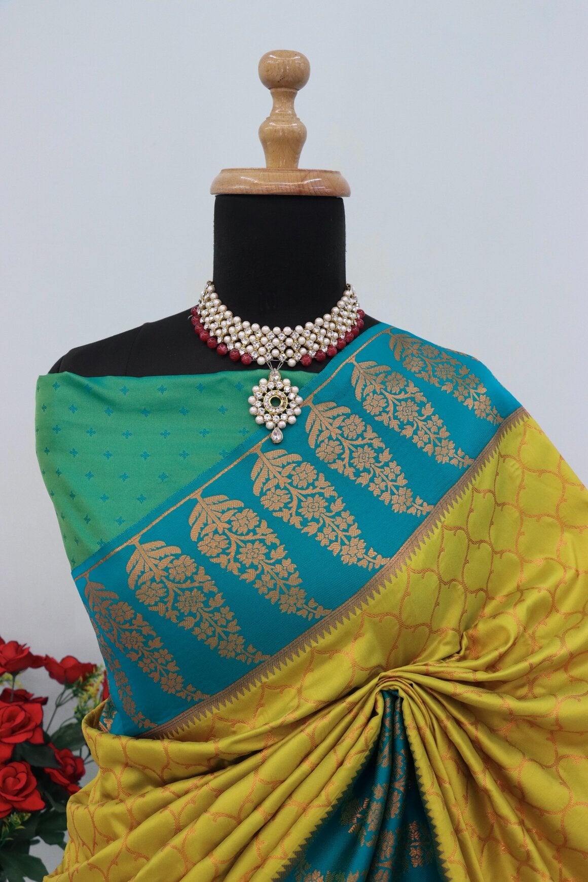 Enticing Mustard Soft Banarasi Silk Saree With Bucolic Blouse Piece