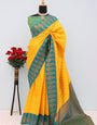 Inspiring Yellow Soft Banarasi Silk Saree With Angelic Blouse Piece