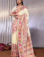 Marvellous Beige Pashmina Saree With Palimpsest Blouse Piece