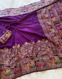 Traditional Purple Pashmina Saree With Fairytale Blouse Piece