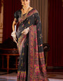 Serendipity Black Pashmina Saree With Rhapsodic Blouse Piece