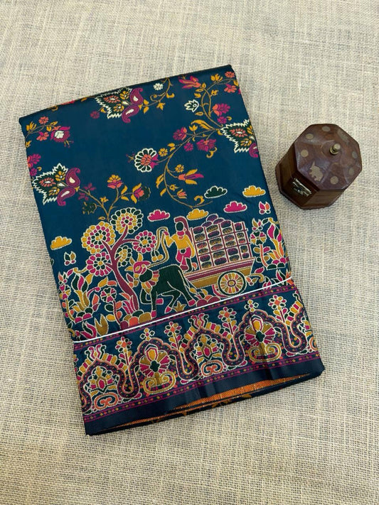 Nemesis Rama Pashmina Saree With Snappy Blouse Piece