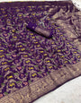 Nebula Royal Purple Soft Banarasi Silk Saree With Appealing Blouse Piece