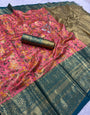 Lassitude Pink Kanjivaram Silk Saree With Quixotic Blouse Piece