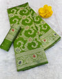 Cynosure Green Soft Banarasi Silk Saree With Stunner Blouse Piece
