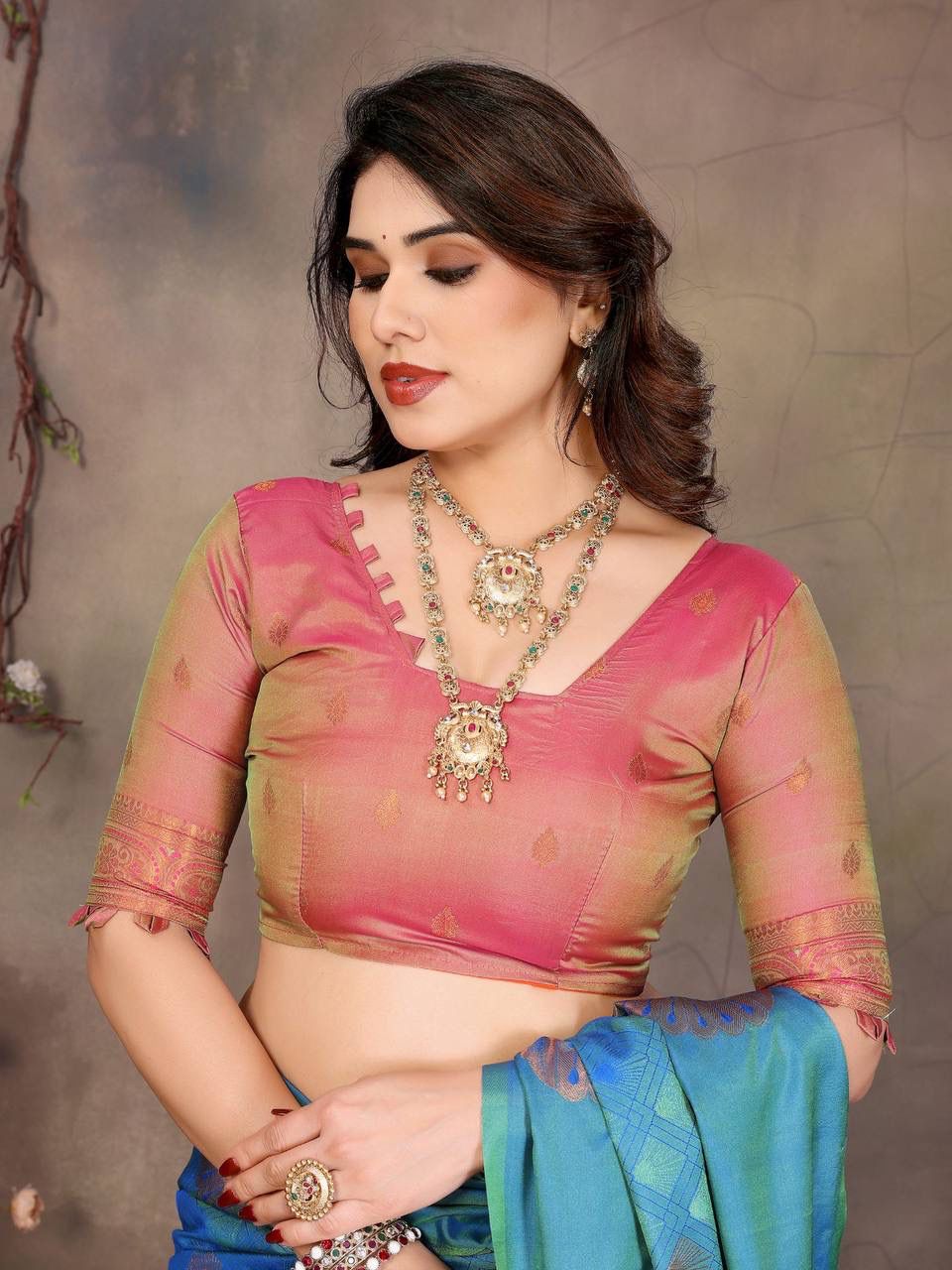 Serendipity Blue Soft Banarasi Silk Saree With Delightful Blouse Piece